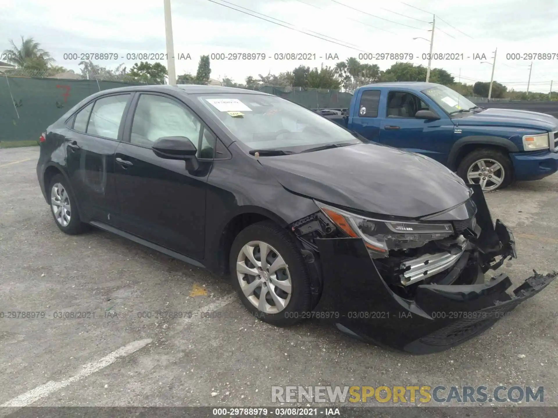 1 Photograph of a damaged car JTDEPRAEXLJ053688 TOYOTA COROLLA 2020