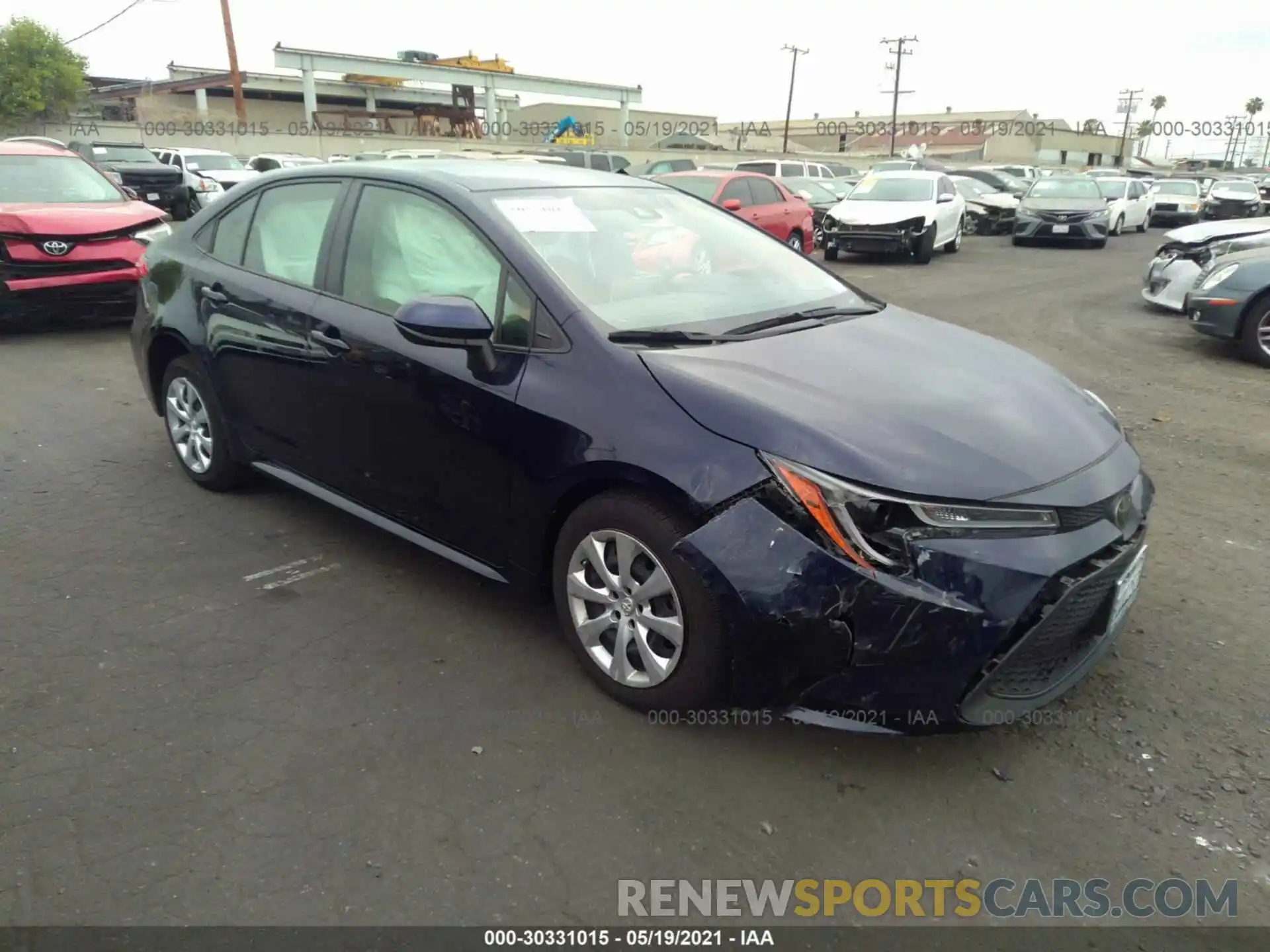 1 Photograph of a damaged car JTDEPRAEXLJ055375 TOYOTA COROLLA 2020