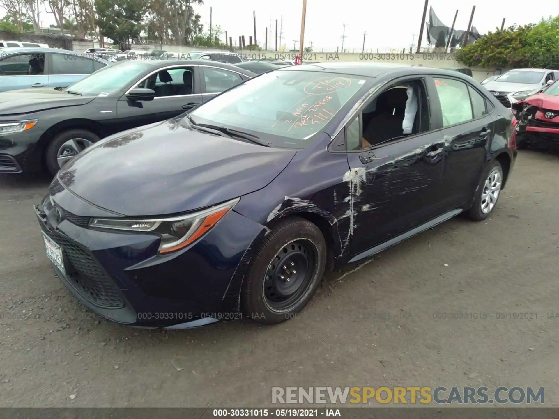 2 Photograph of a damaged car JTDEPRAEXLJ055375 TOYOTA COROLLA 2020