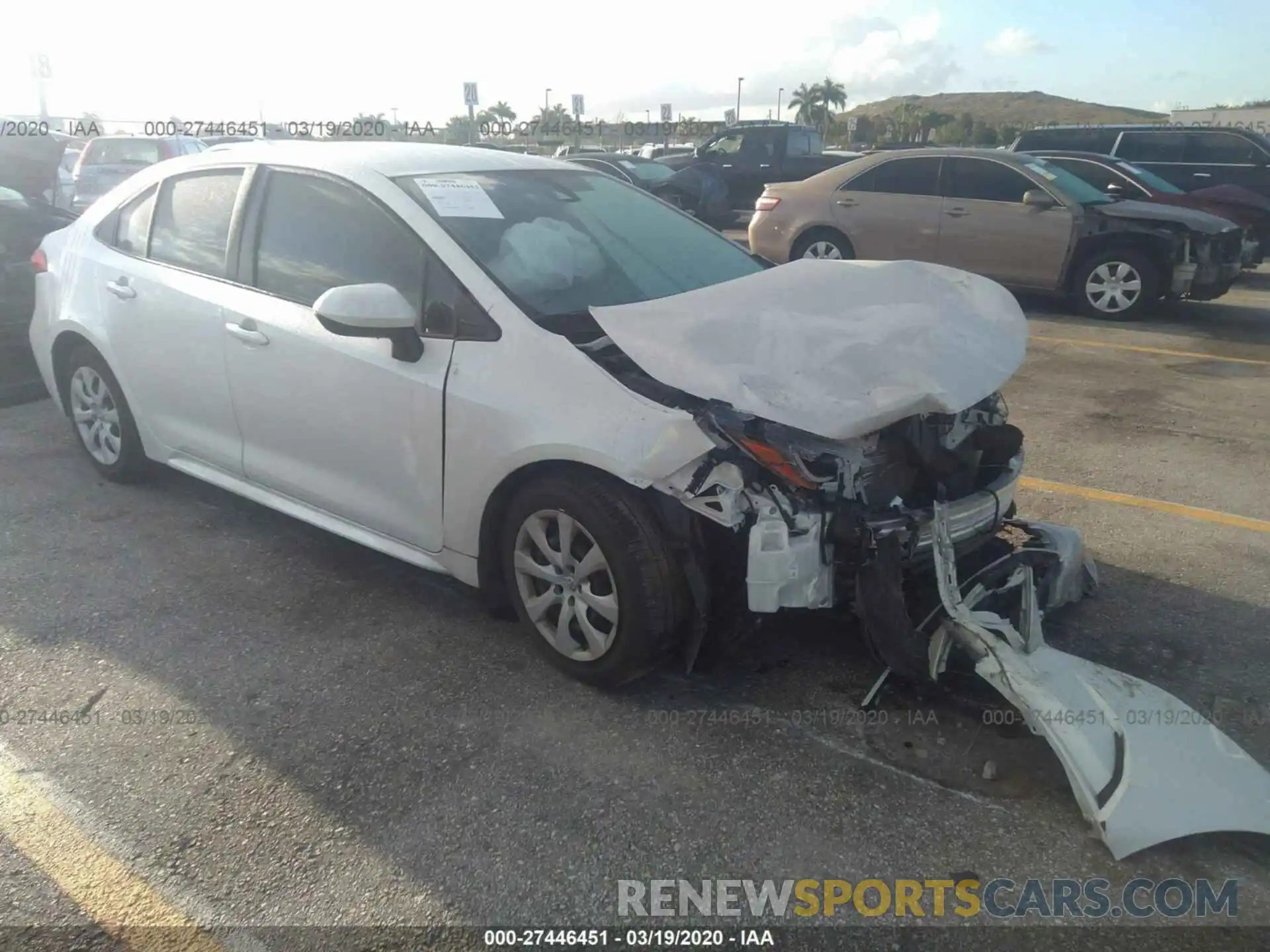 1 Photograph of a damaged car JTDEPRAEXLJ056283 TOYOTA COROLLA 2020