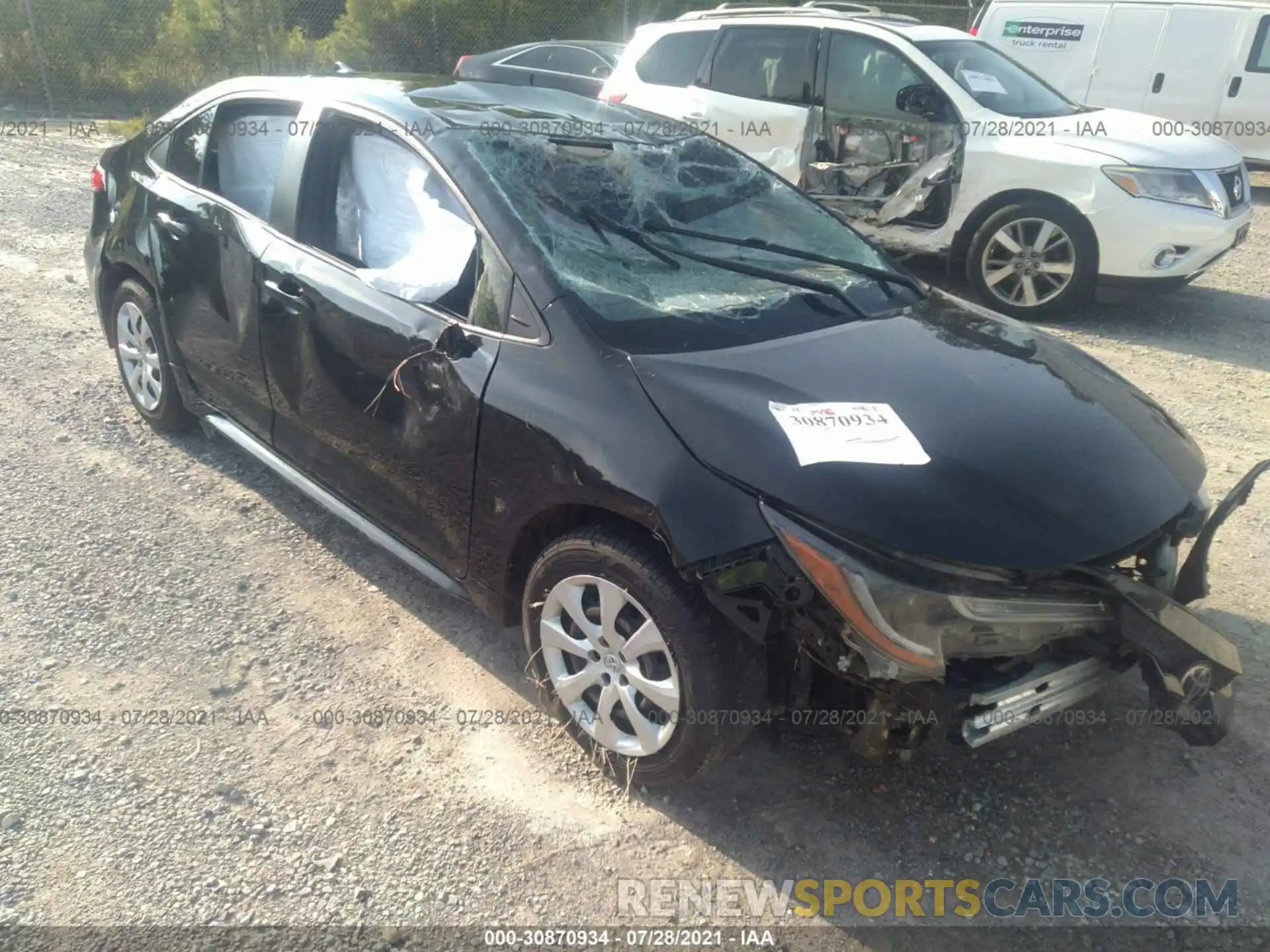 1 Photograph of a damaged car JTDEPRAEXLJ063766 TOYOTA COROLLA 2020