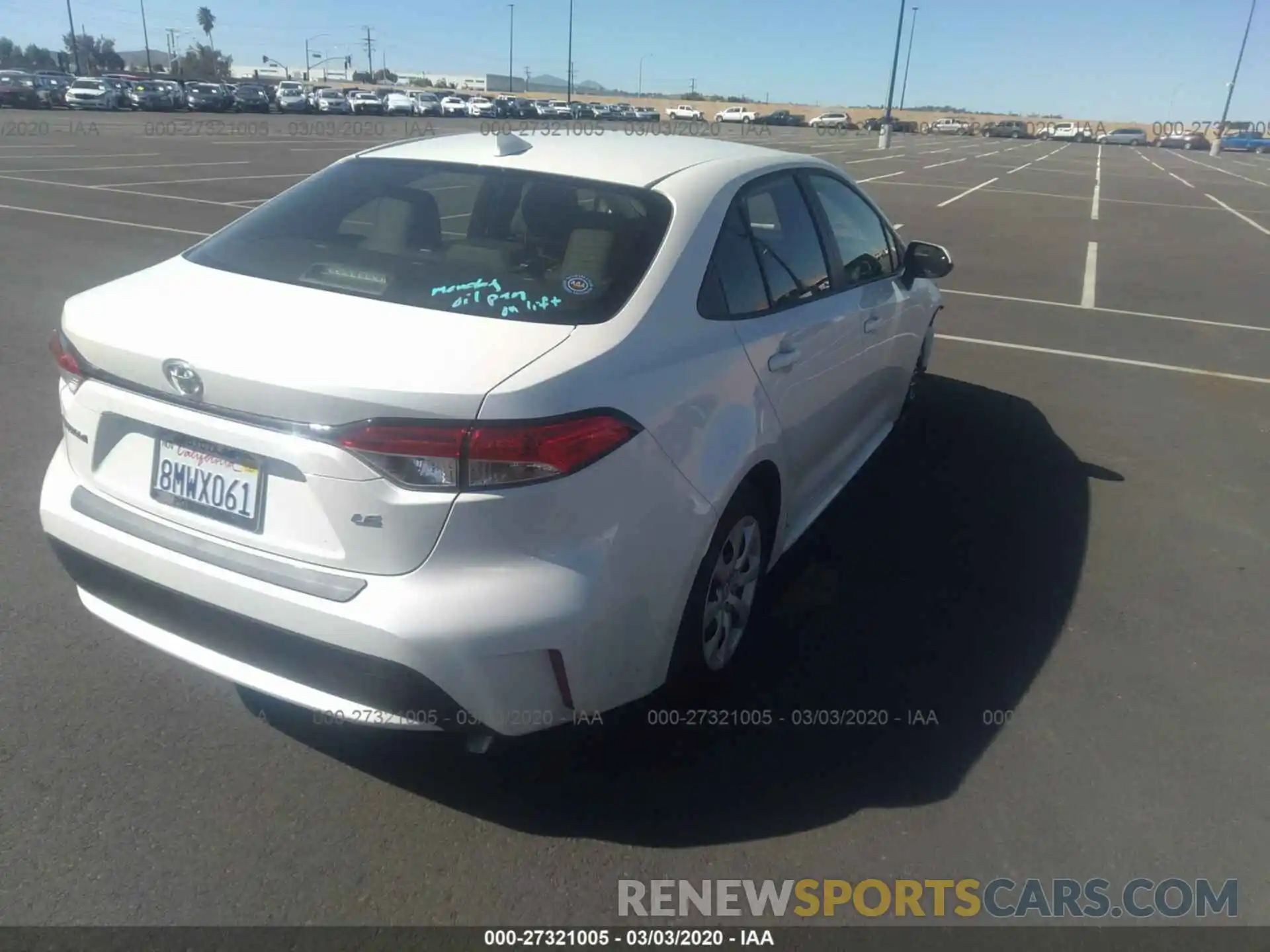 4 Photograph of a damaged car JTDEPRAEXLJ066151 TOYOTA COROLLA 2020