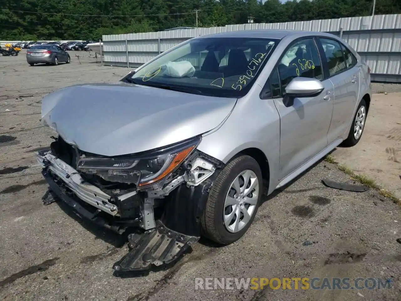 2 Photograph of a damaged car JTDEPRAEXLJ073391 TOYOTA COROLLA 2020