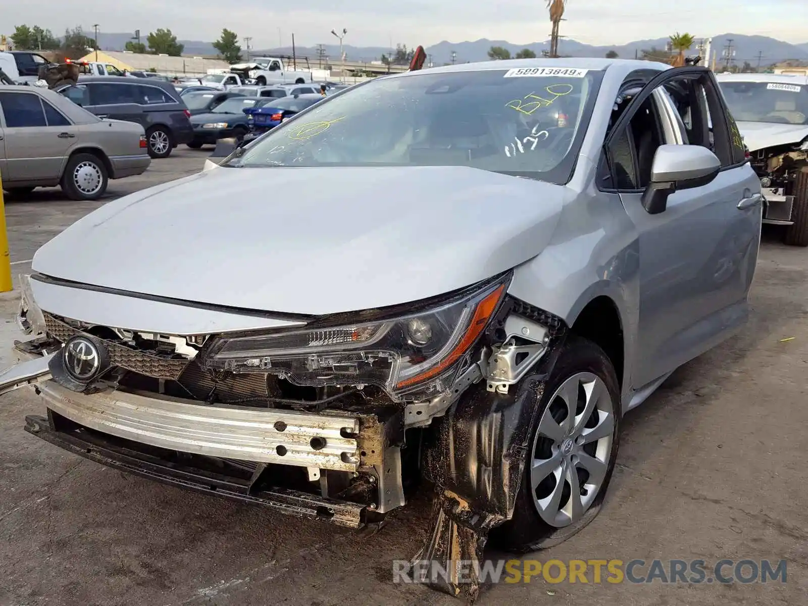 2 Photograph of a damaged car JTDEPRAEXLJ075609 TOYOTA COROLLA 2020