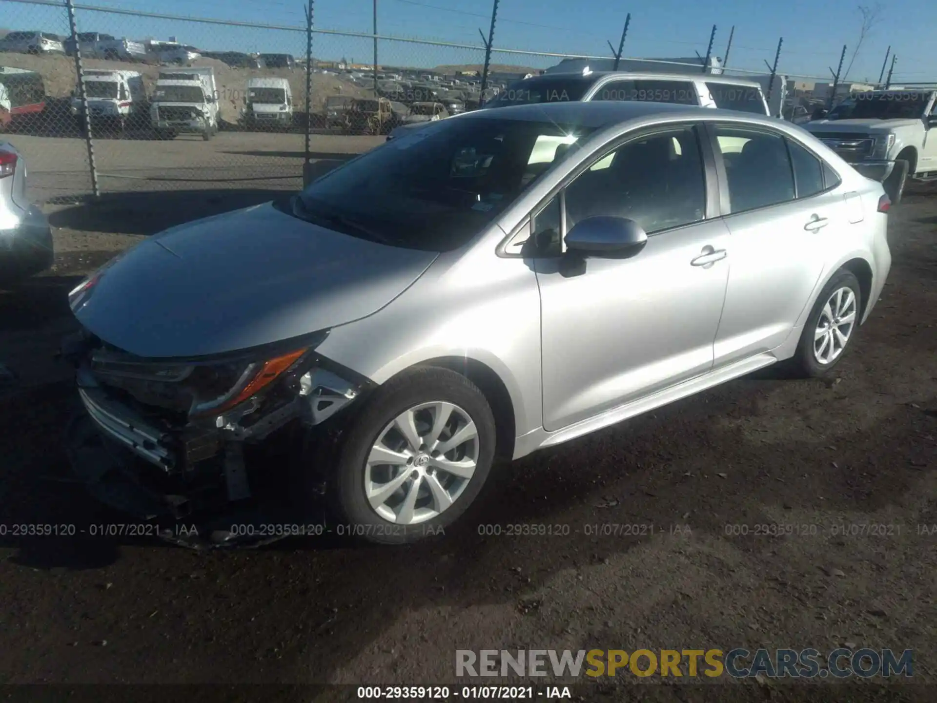 2 Photograph of a damaged car JTDEPRAEXLJ084360 TOYOTA COROLLA 2020