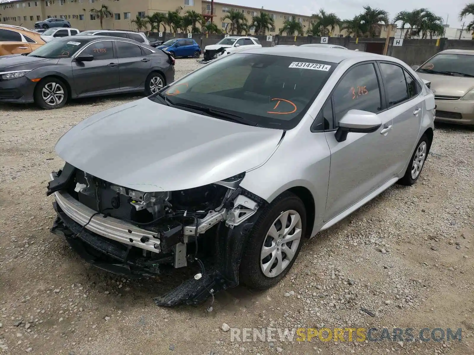 2 Photograph of a damaged car JTDEPRAEXLJ087131 TOYOTA COROLLA 2020