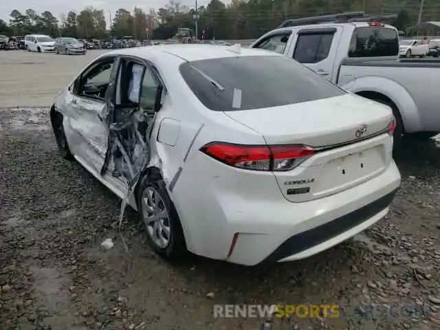 3 Photograph of a damaged car JTDEPRAEXLJ088523 TOYOTA COROLLA 2020