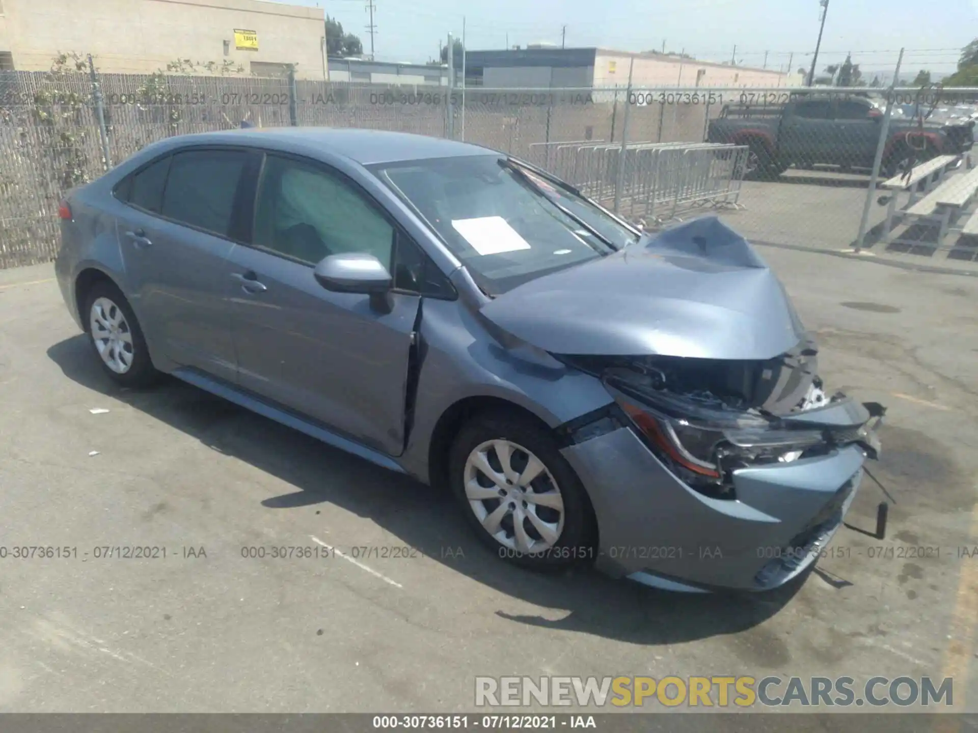 1 Photograph of a damaged car JTDEPRAEXLJ088800 TOYOTA COROLLA 2020