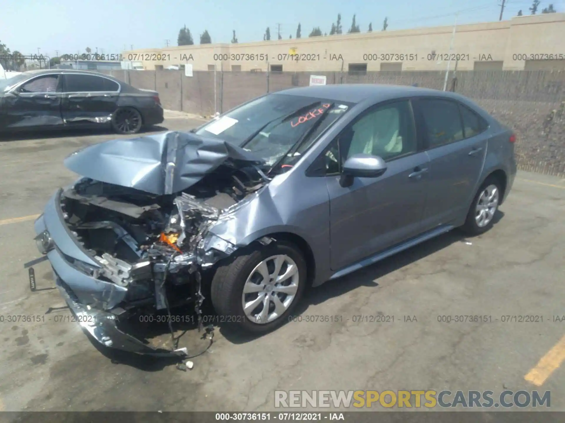 2 Photograph of a damaged car JTDEPRAEXLJ088800 TOYOTA COROLLA 2020