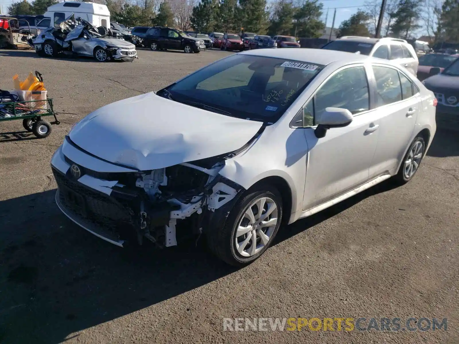 2 Photograph of a damaged car JTDEPRAEXLJ089185 TOYOTA COROLLA 2020