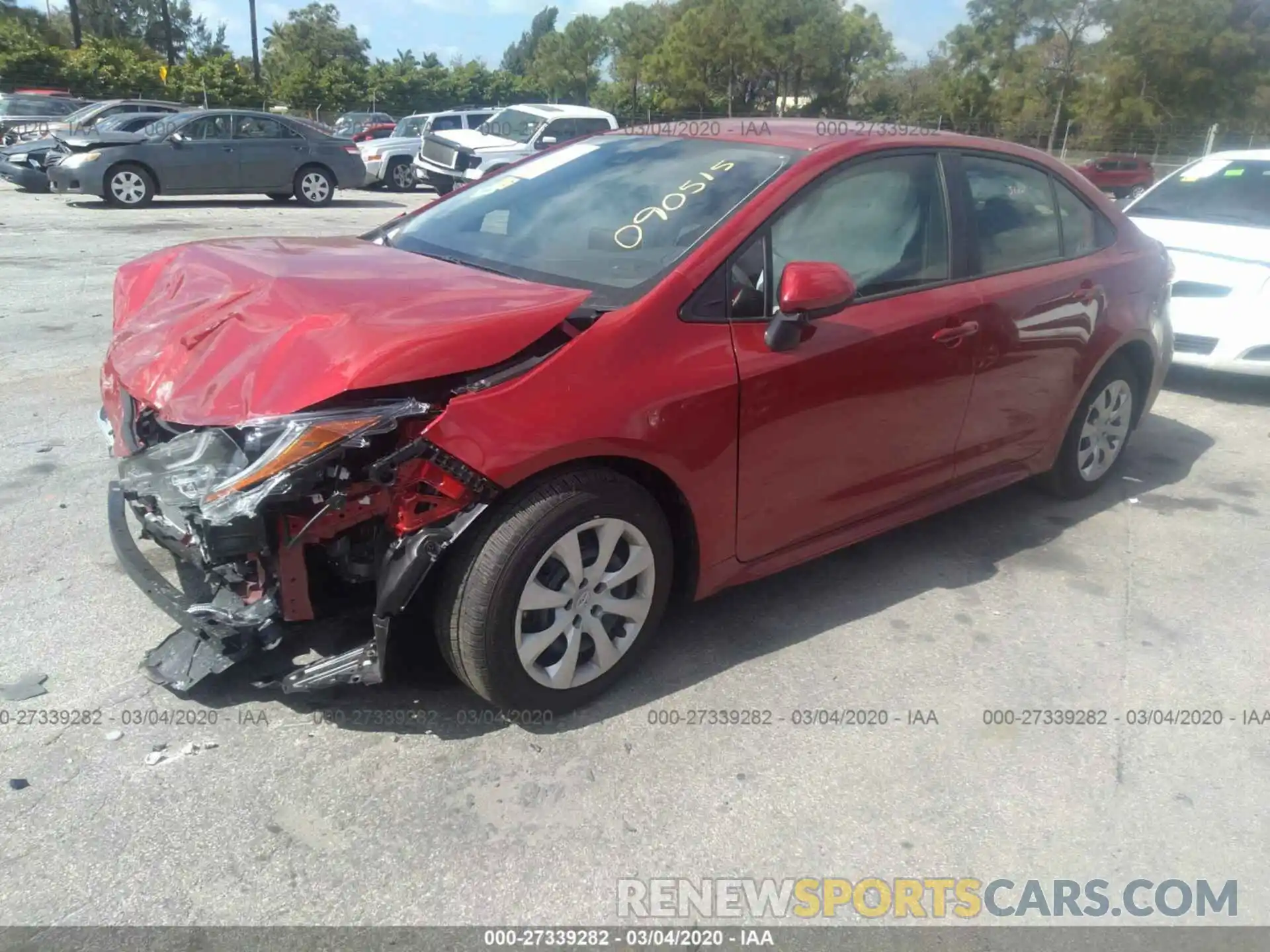 2 Photograph of a damaged car JTDEPRAEXLJ090515 TOYOTA COROLLA 2020