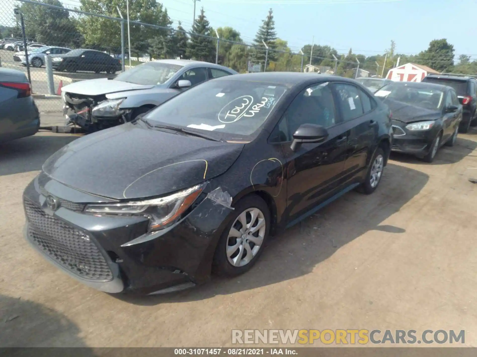 2 Photograph of a damaged car JTDEPRAEXLJ090756 TOYOTA COROLLA 2020