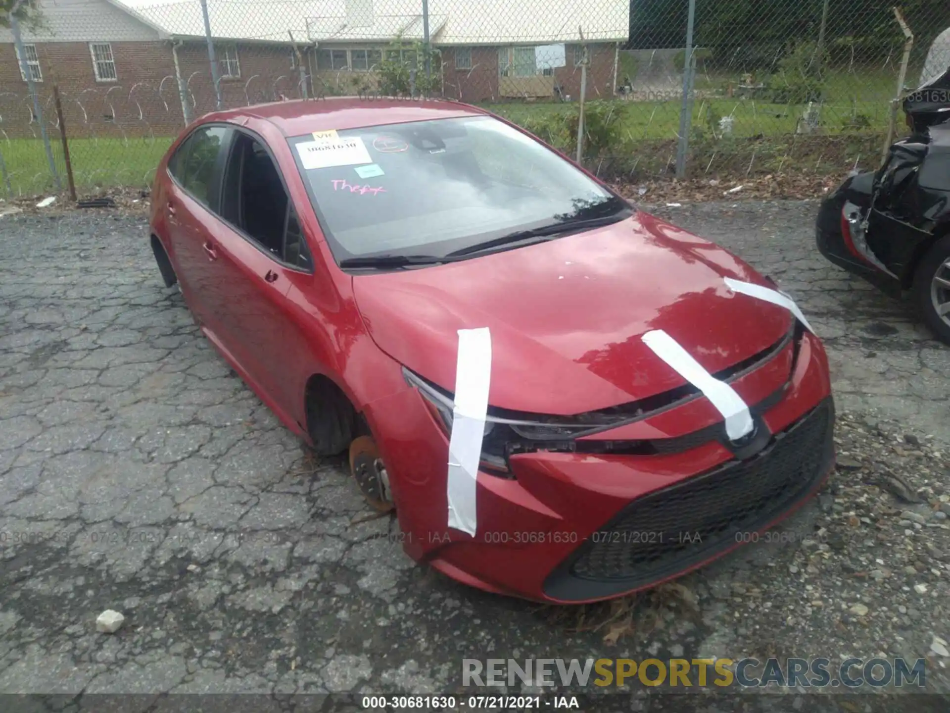 1 Photograph of a damaged car JTDEPRAEXLJ101349 TOYOTA COROLLA 2020