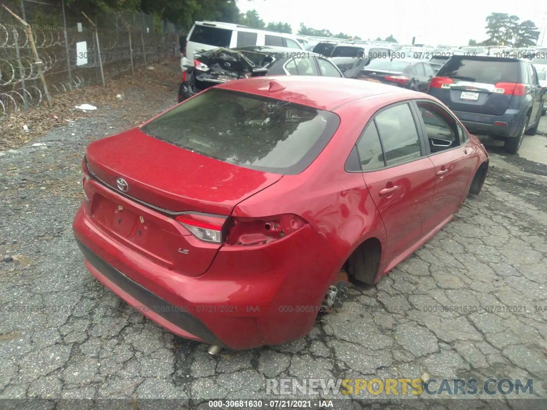 4 Photograph of a damaged car JTDEPRAEXLJ101349 TOYOTA COROLLA 2020