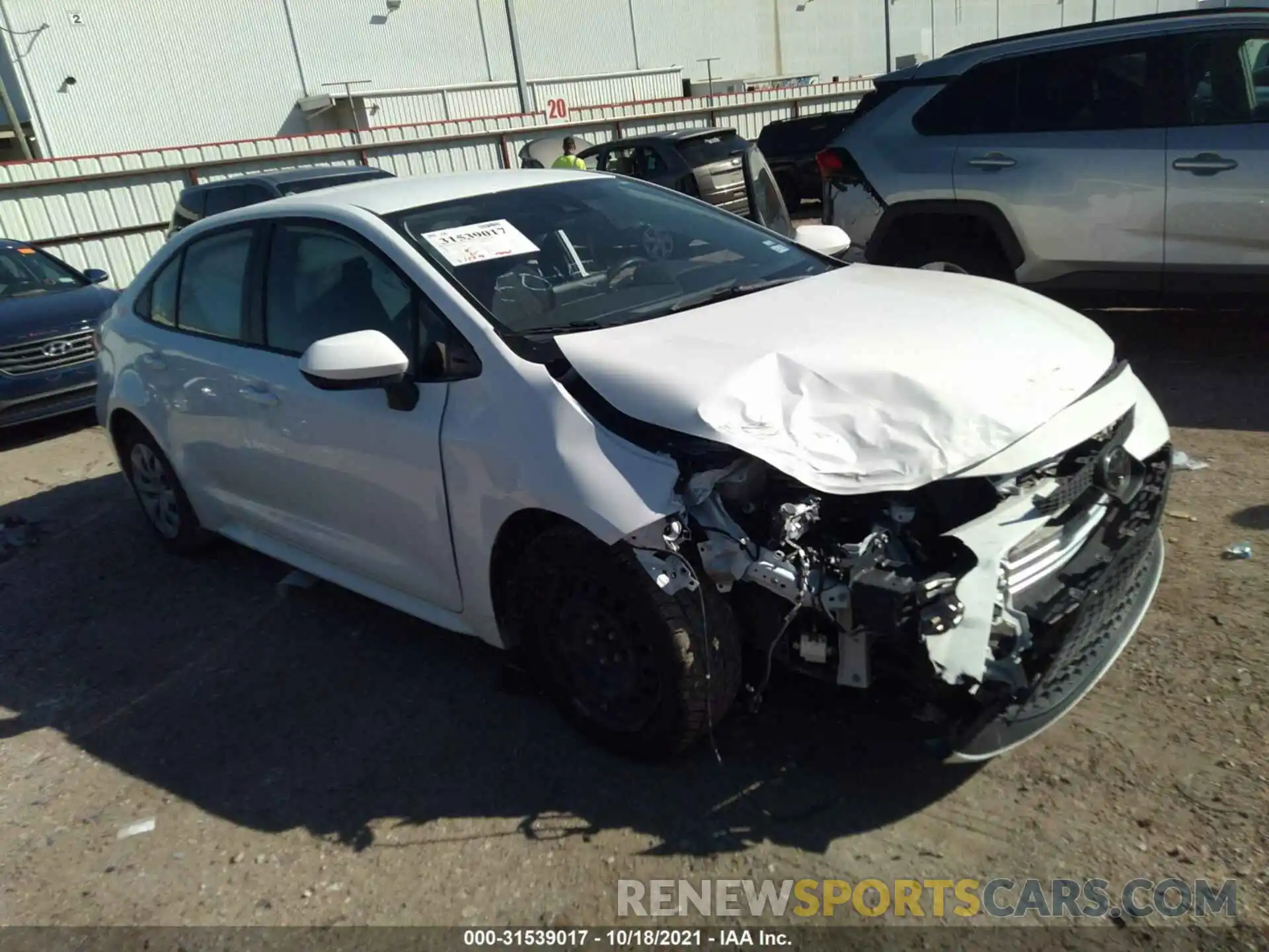 1 Photograph of a damaged car JTDEPRAEXLJ102887 TOYOTA COROLLA 2020