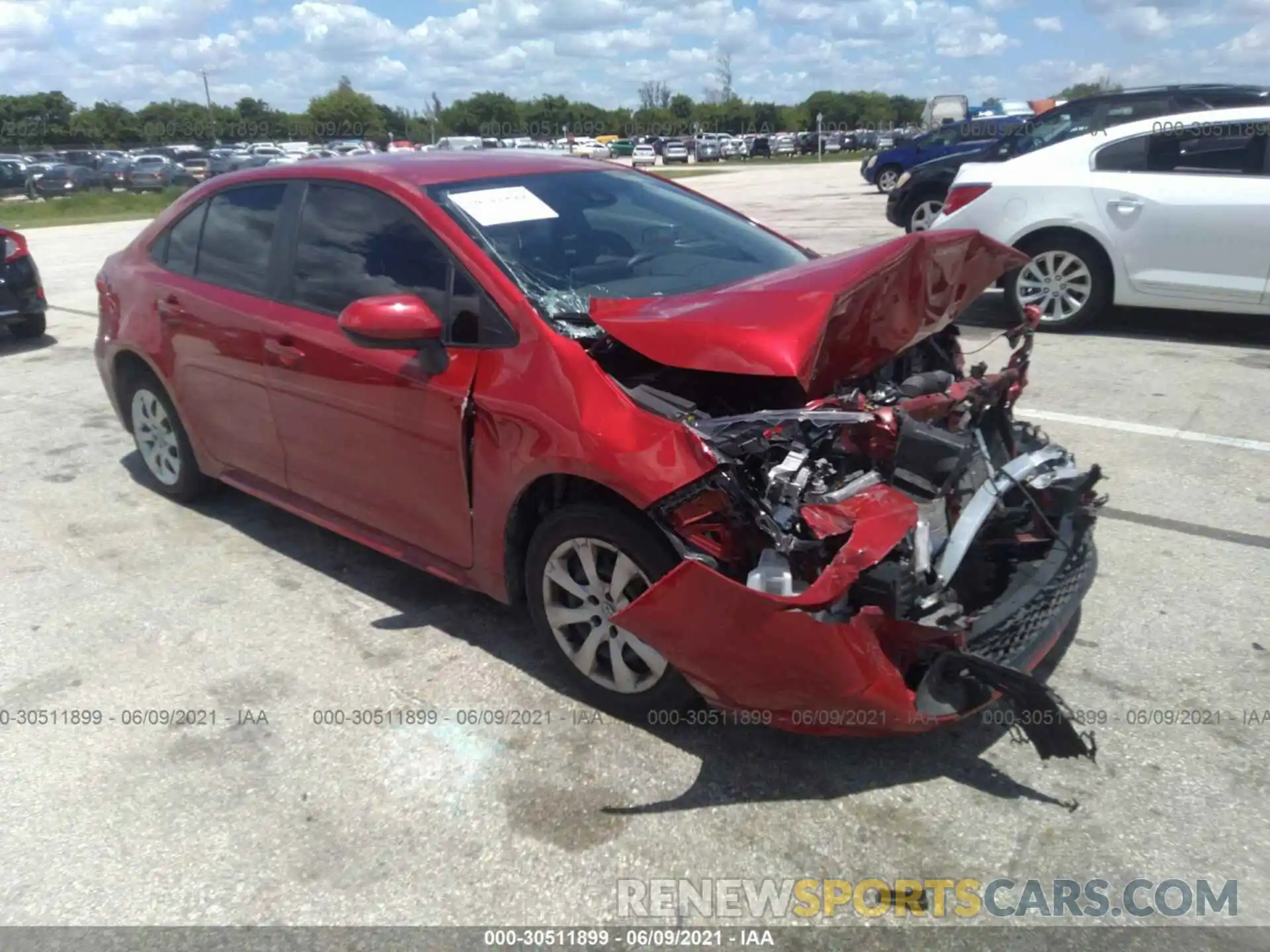 1 Photograph of a damaged car JTDEPRAEXLJ106177 TOYOTA COROLLA 2020