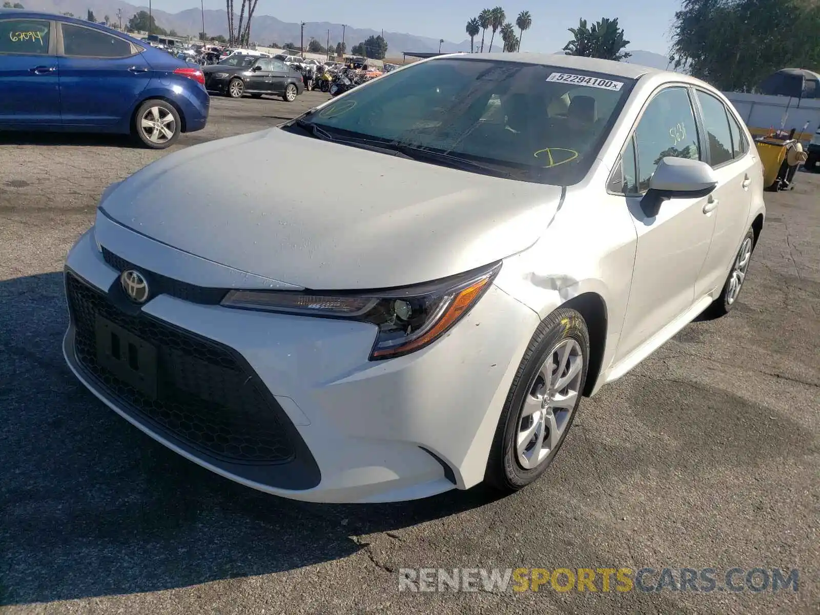 2 Photograph of a damaged car JTDEPRAEXLJ107202 TOYOTA COROLLA 2020