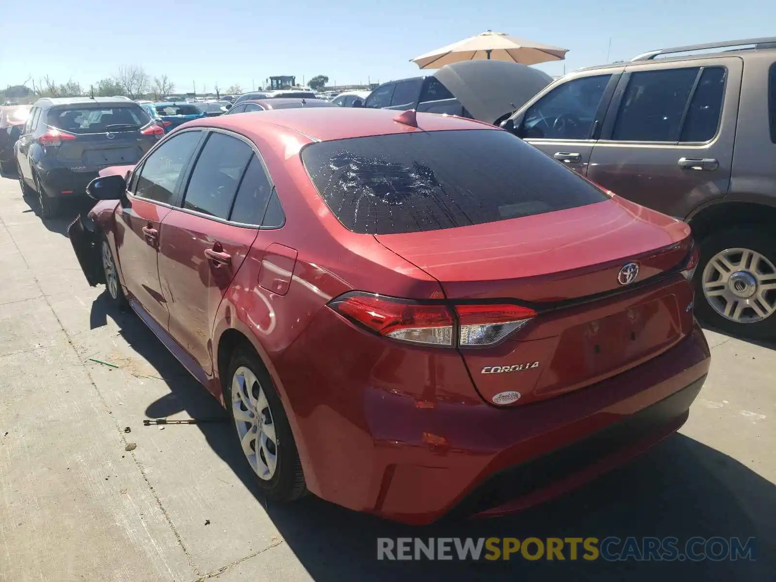 3 Photograph of a damaged car JTDEPRAEXLJ107409 TOYOTA COROLLA 2020