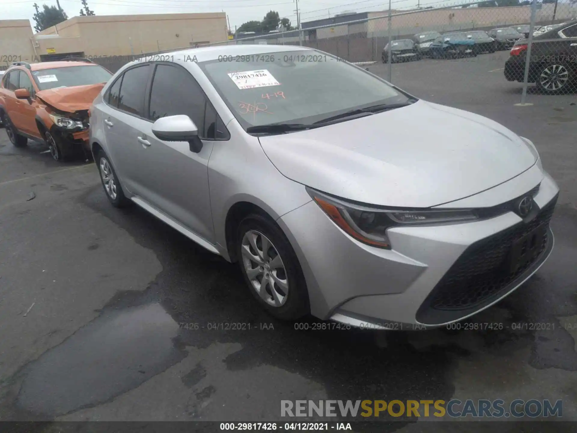 1 Photograph of a damaged car JTDEPRAEXLJ107619 TOYOTA COROLLA 2020