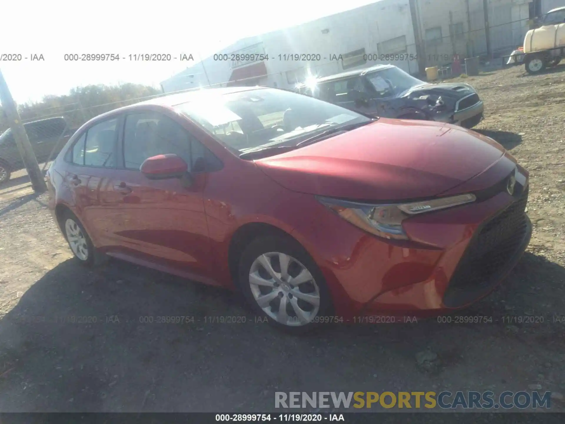 1 Photograph of a damaged car JTDEPRAEXLJ108608 TOYOTA COROLLA 2020