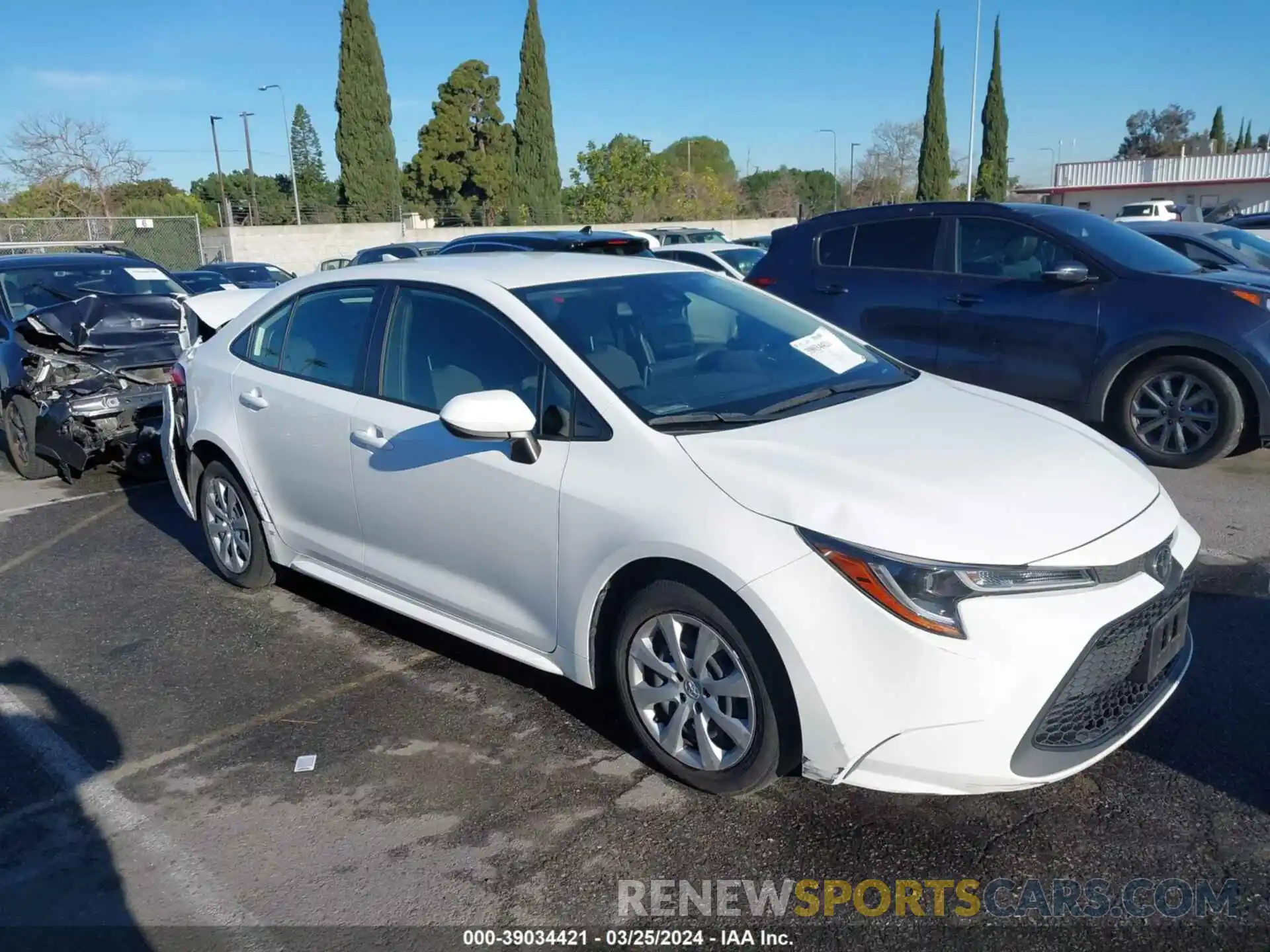 1 Photograph of a damaged car JTDEPRAEXLJ111234 TOYOTA COROLLA 2020