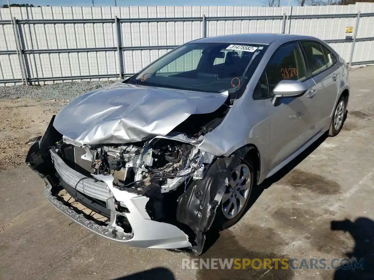 2 Photograph of a damaged car JTDEPRAEXLJ113792 TOYOTA COROLLA 2020