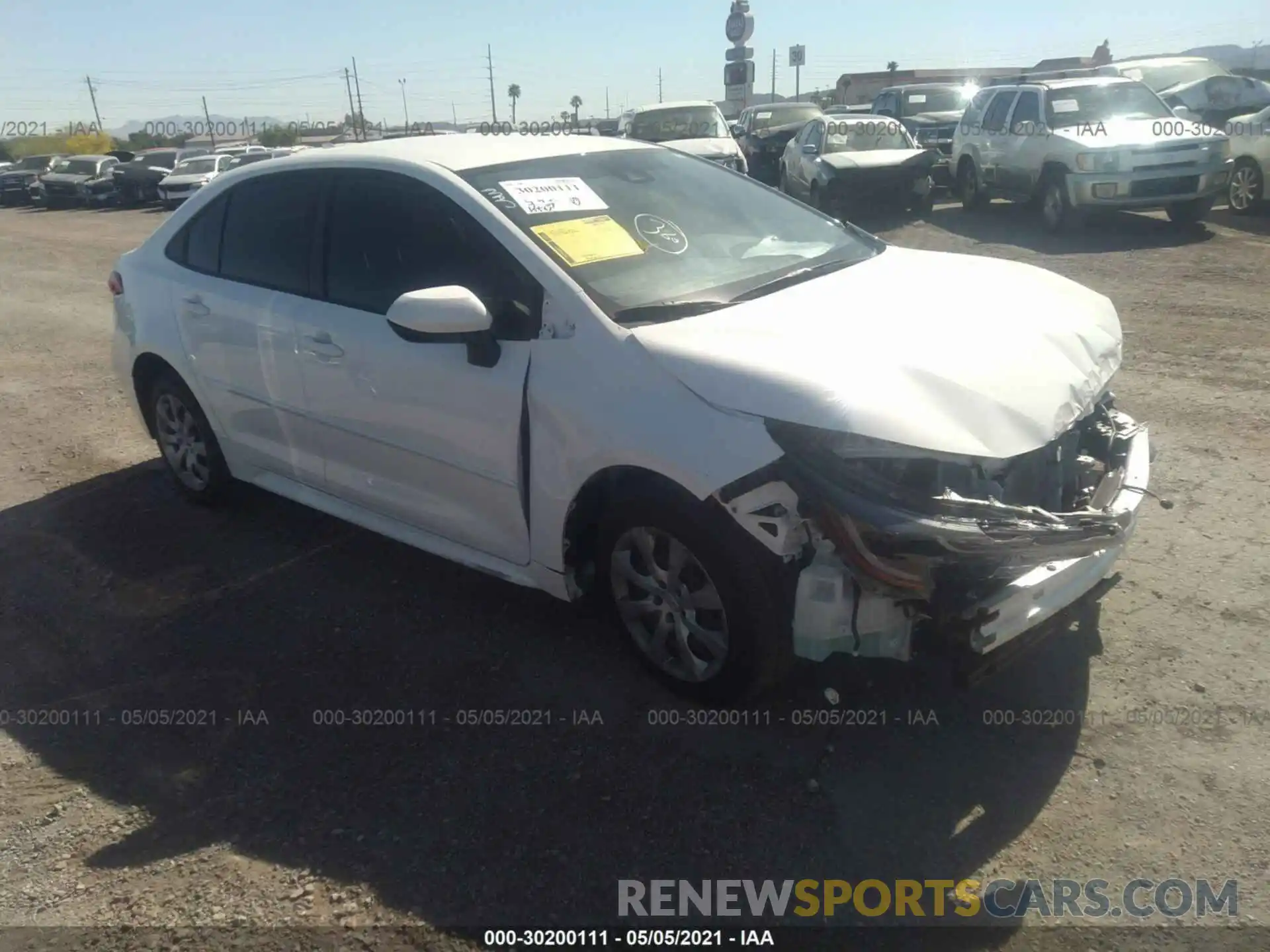 1 Photograph of a damaged car JTDEPRAEXLJ115560 TOYOTA COROLLA 2020