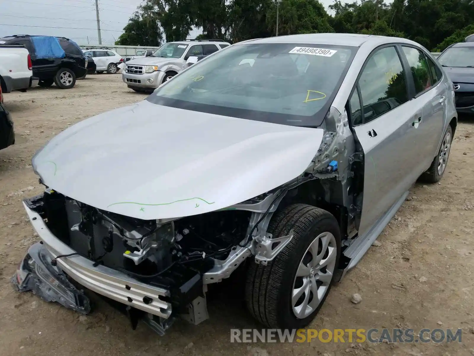 2 Photograph of a damaged car JTDEPRAEXLJ116028 TOYOTA COROLLA 2020