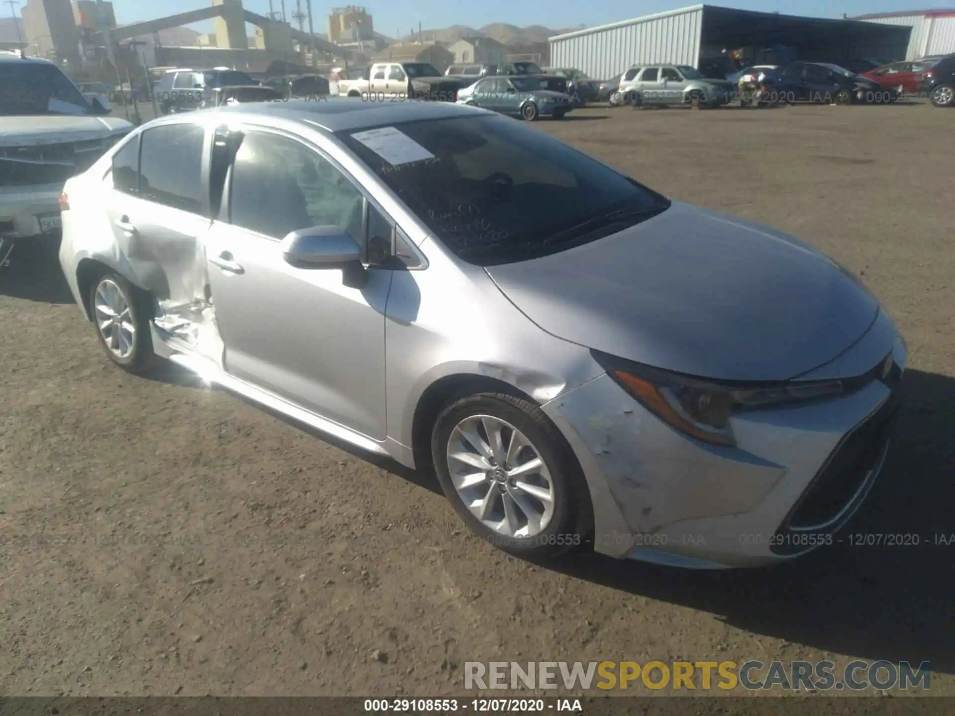 1 Photograph of a damaged car JTDFPRAE5LJ029593 TOYOTA COROLLA 2020