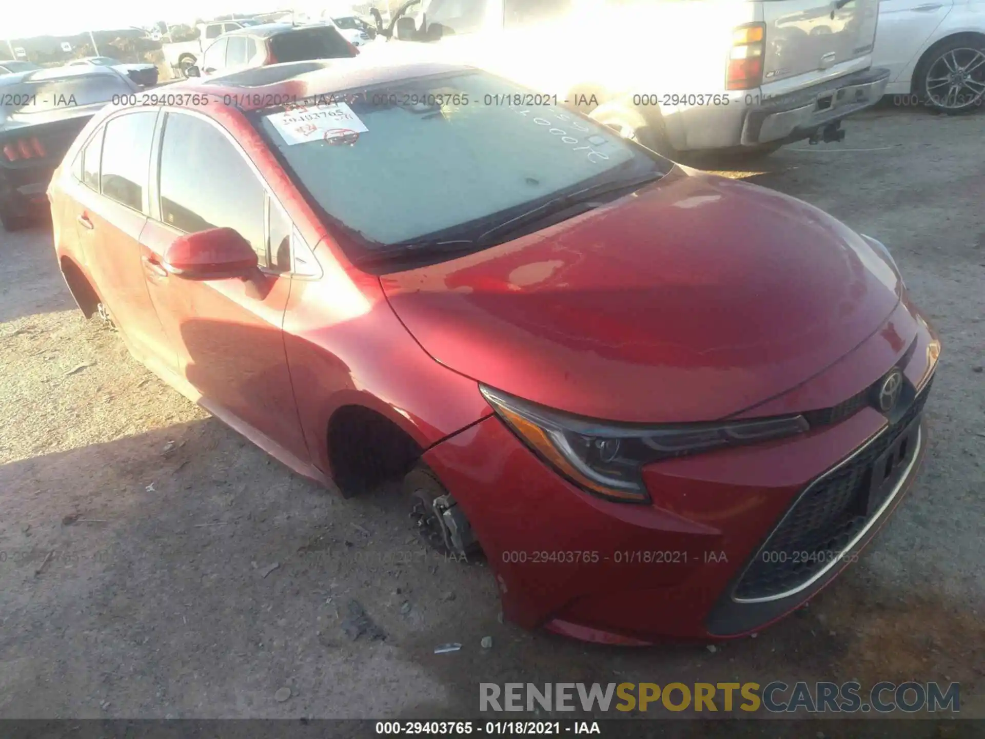 1 Photograph of a damaged car JTDFPRAE9LJ001036 TOYOTA COROLLA 2020