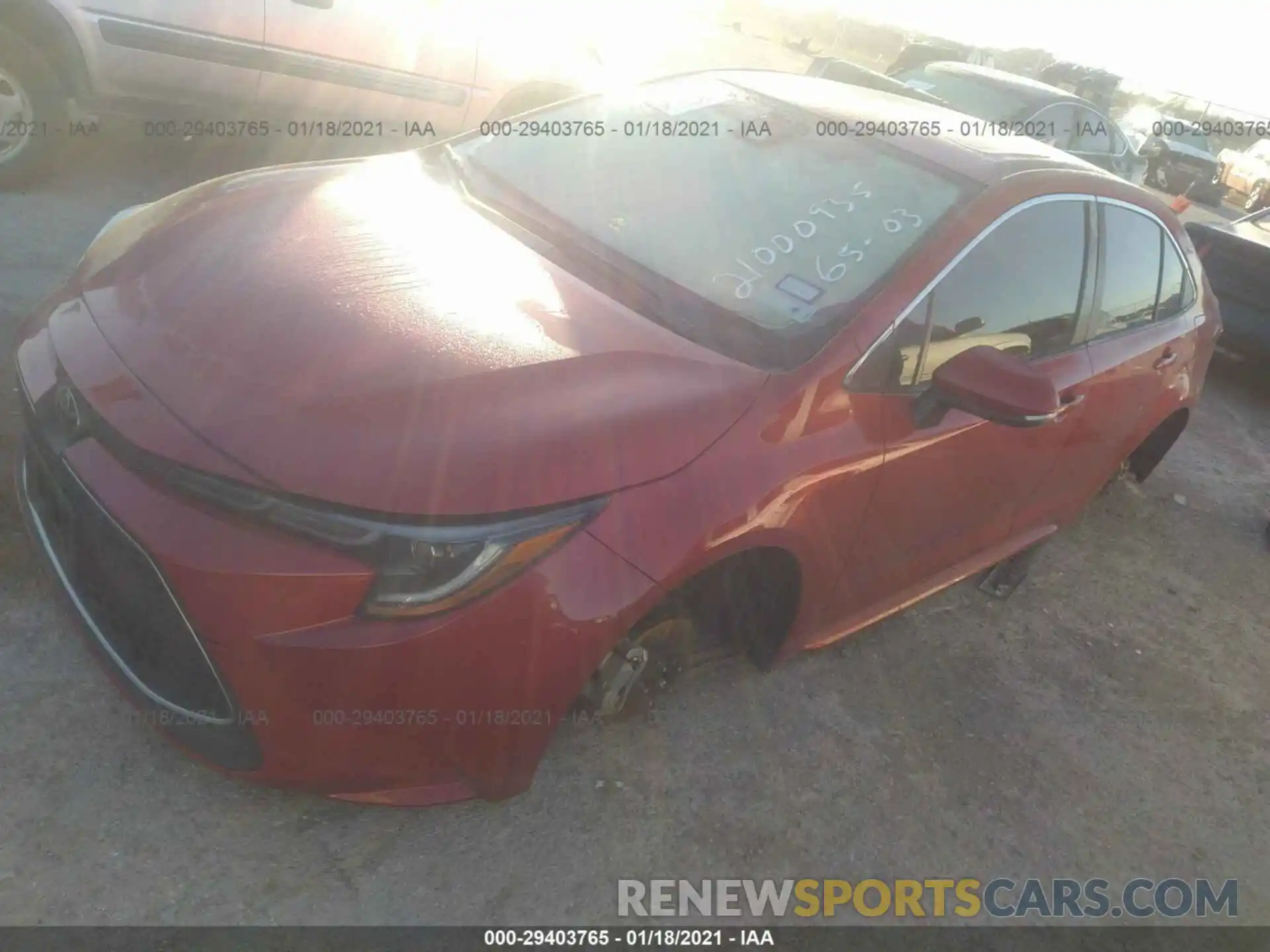 2 Photograph of a damaged car JTDFPRAE9LJ001036 TOYOTA COROLLA 2020