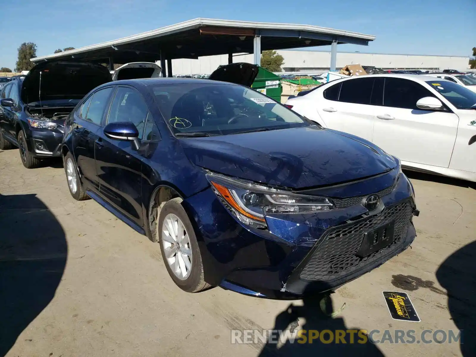 1 Photograph of a damaged car JTDHPRAE0LJ026657 TOYOTA COROLLA 2020