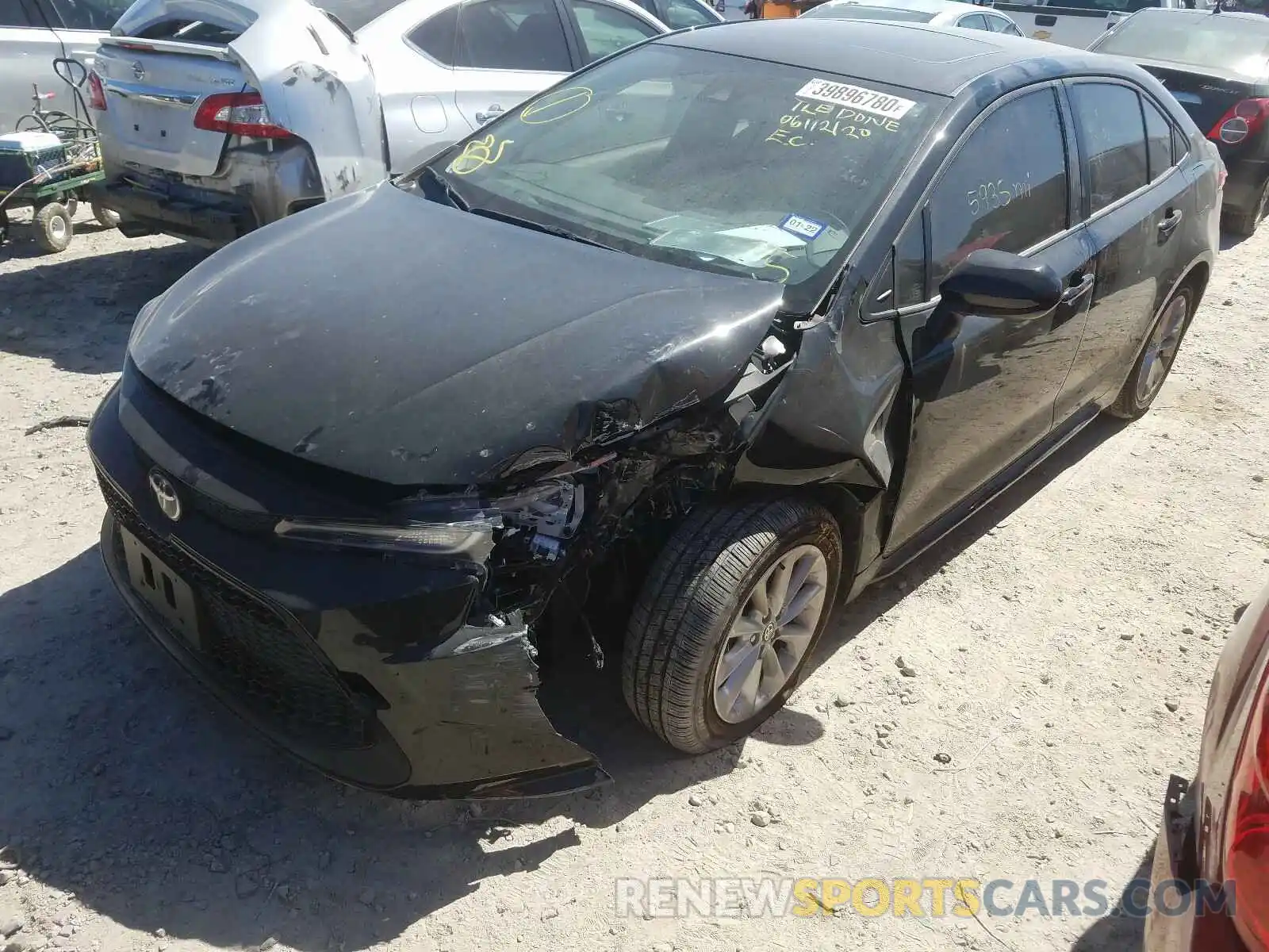 2 Photograph of a damaged car JTDHPRAE0LJ057018 TOYOTA COROLLA 2020