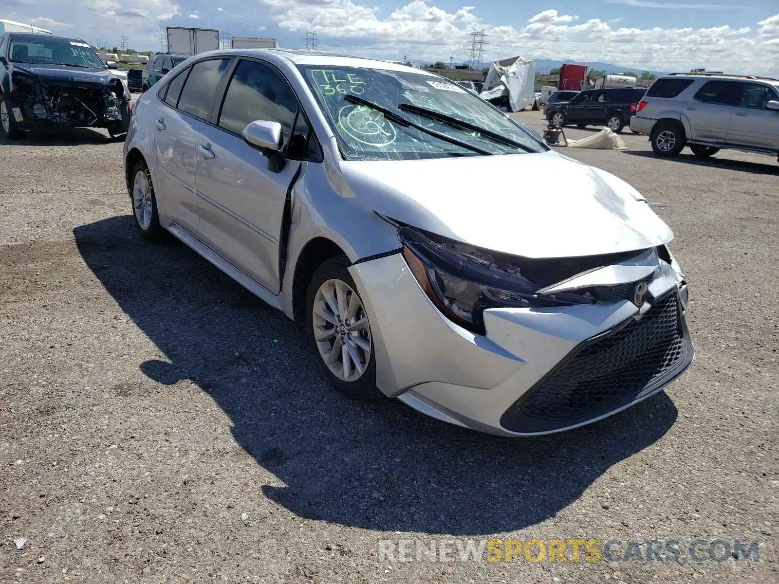 1 Photograph of a damaged car JTDHPRAE1LJ056055 TOYOTA COROLLA 2020