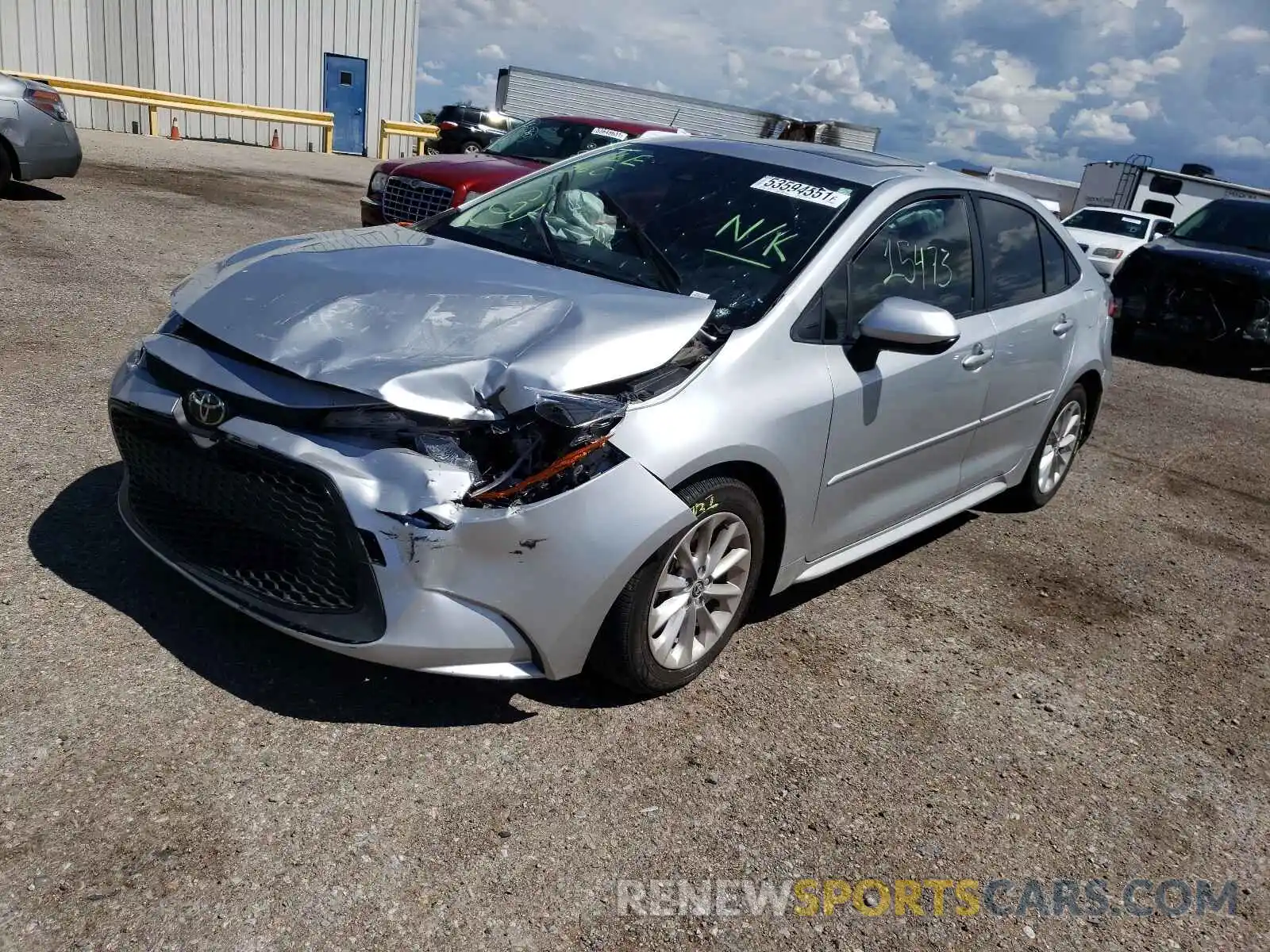 2 Photograph of a damaged car JTDHPRAE1LJ056055 TOYOTA COROLLA 2020