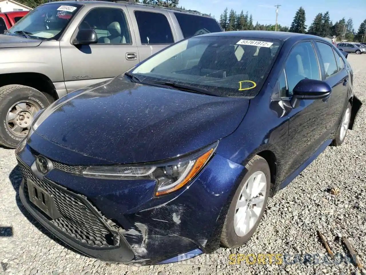 2 Photograph of a damaged car JTDHPRAE1LJ066259 TOYOTA COROLLA 2020