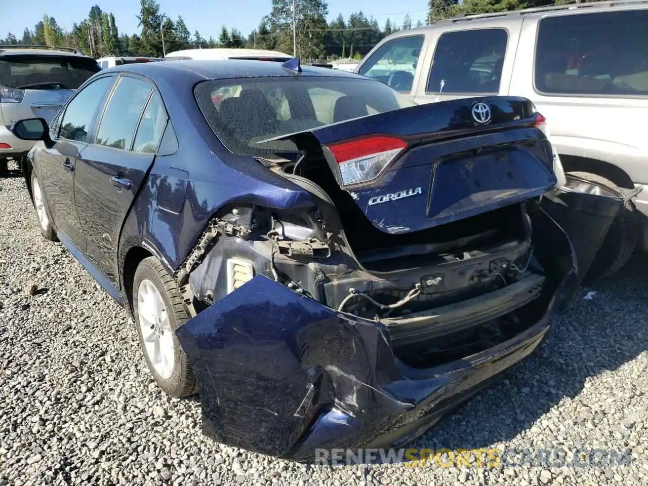 3 Photograph of a damaged car JTDHPRAE1LJ066259 TOYOTA COROLLA 2020