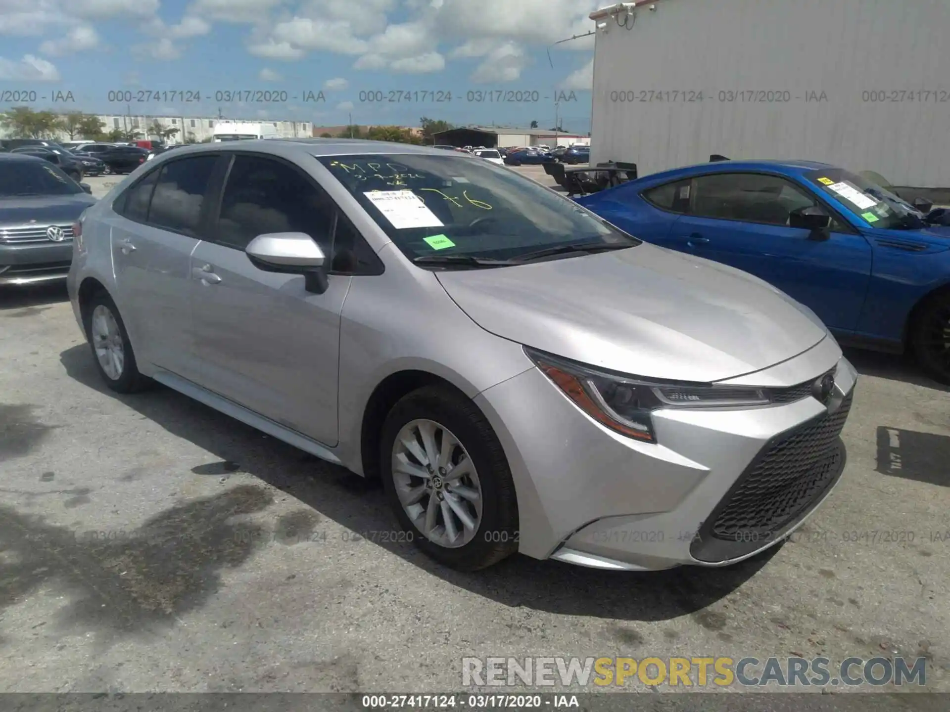 1 Photograph of a damaged car JTDHPRAE1LJ068576 TOYOTA COROLLA 2020