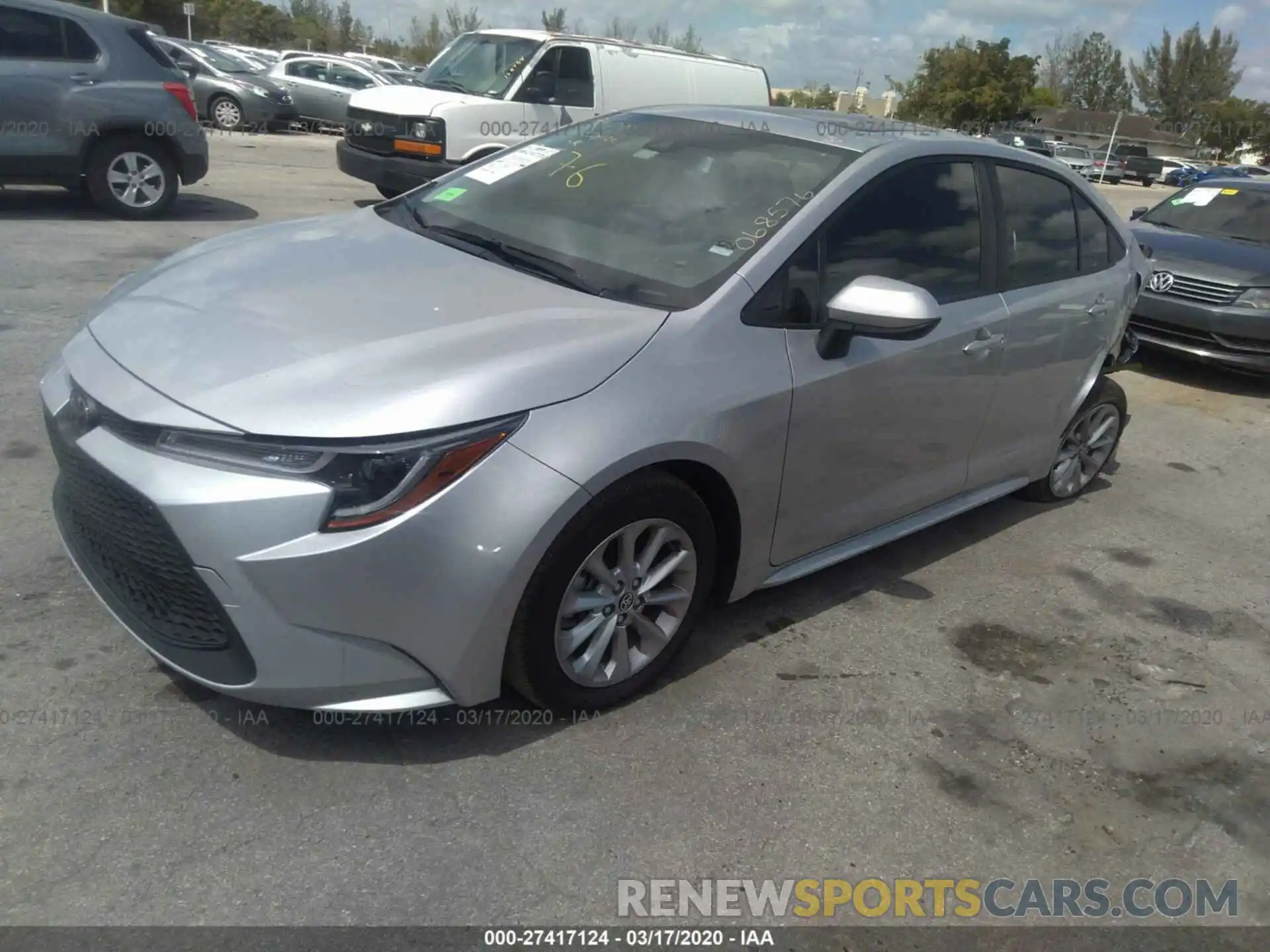 2 Photograph of a damaged car JTDHPRAE1LJ068576 TOYOTA COROLLA 2020