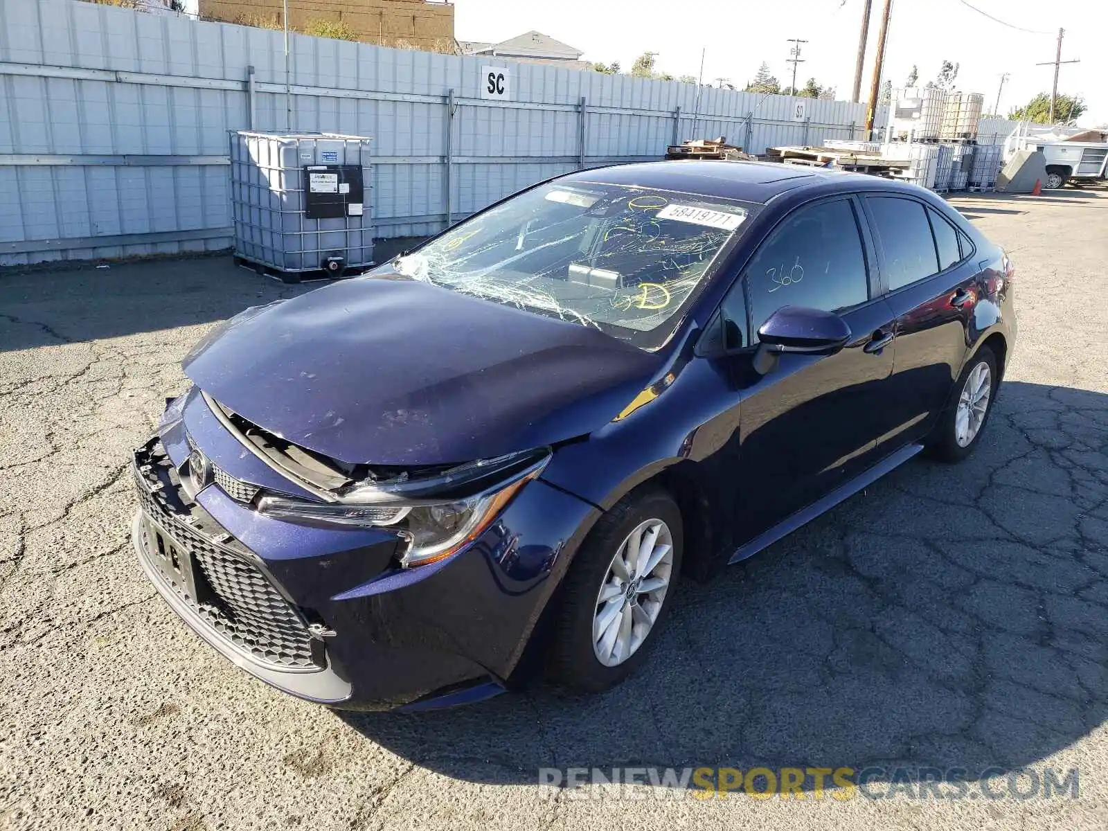 2 Photograph of a damaged car JTDHPRAE2LJ012906 TOYOTA COROLLA 2020