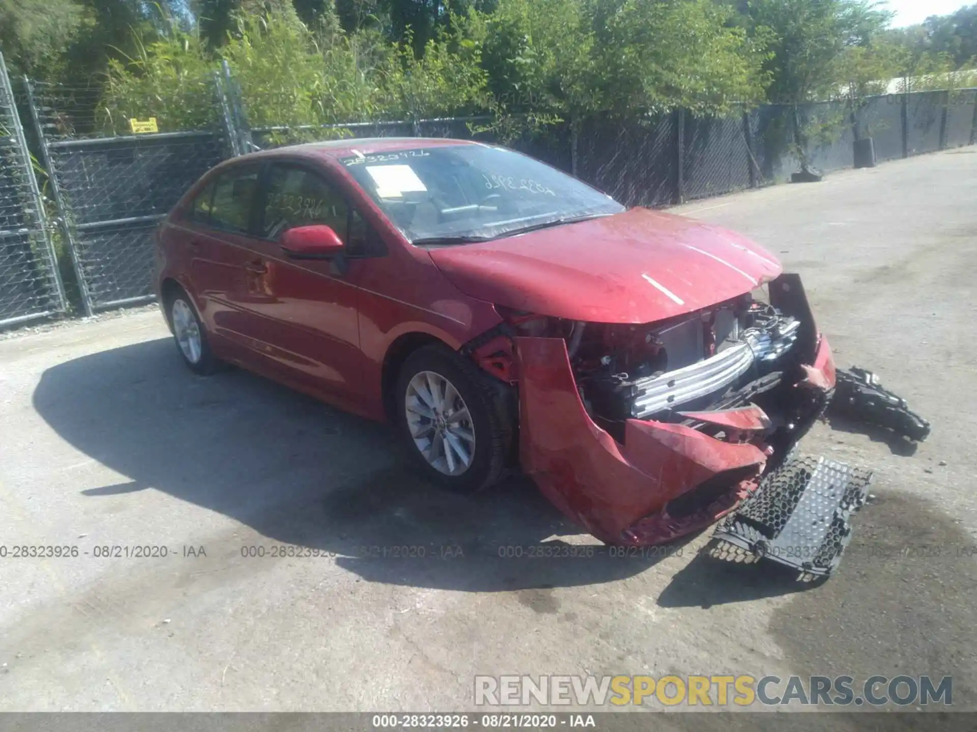 1 Photograph of a damaged car JTDHPRAE2LJ016907 TOYOTA COROLLA 2020