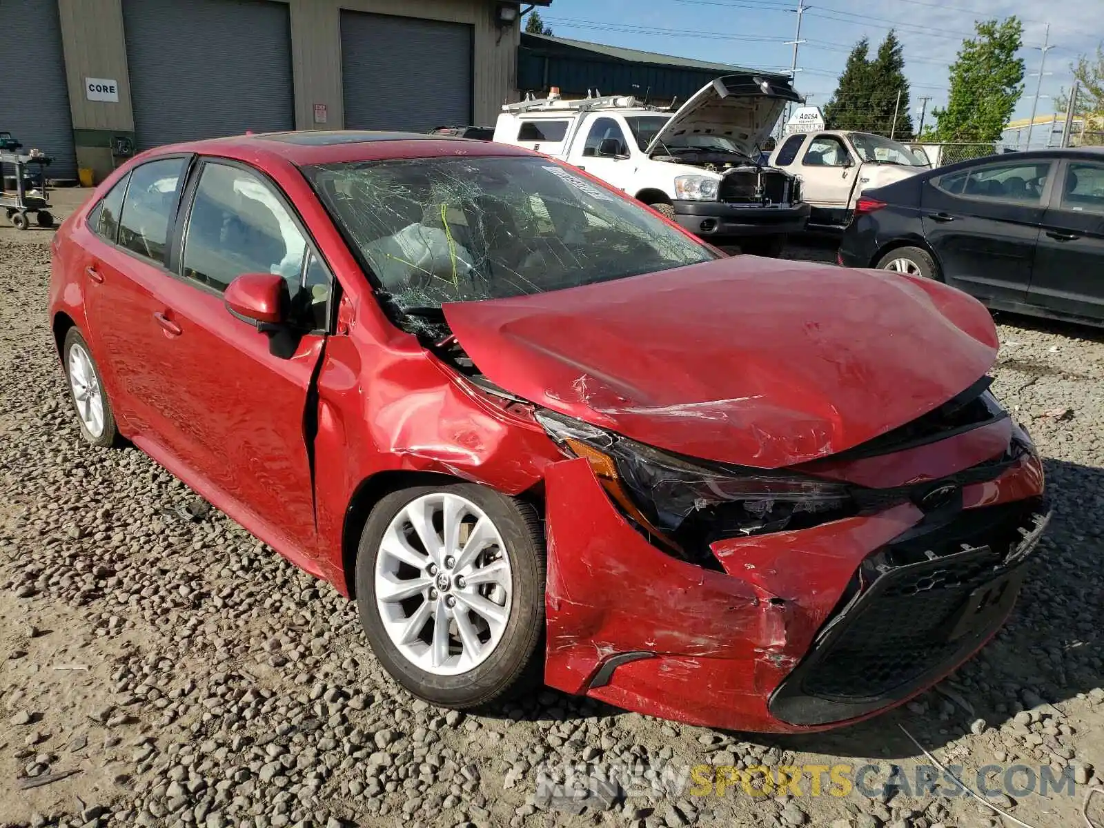 1 Photograph of a damaged car JTDHPRAE2LJ049339 TOYOTA COROLLA 2020