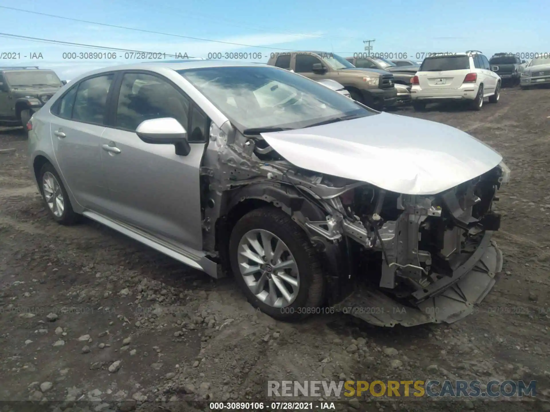 1 Photograph of a damaged car JTDHPRAE2LJ055612 TOYOTA COROLLA 2020