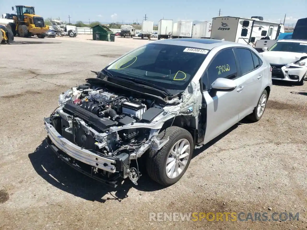 2 Photograph of a damaged car JTDHPRAE2LJ069980 TOYOTA COROLLA 2020