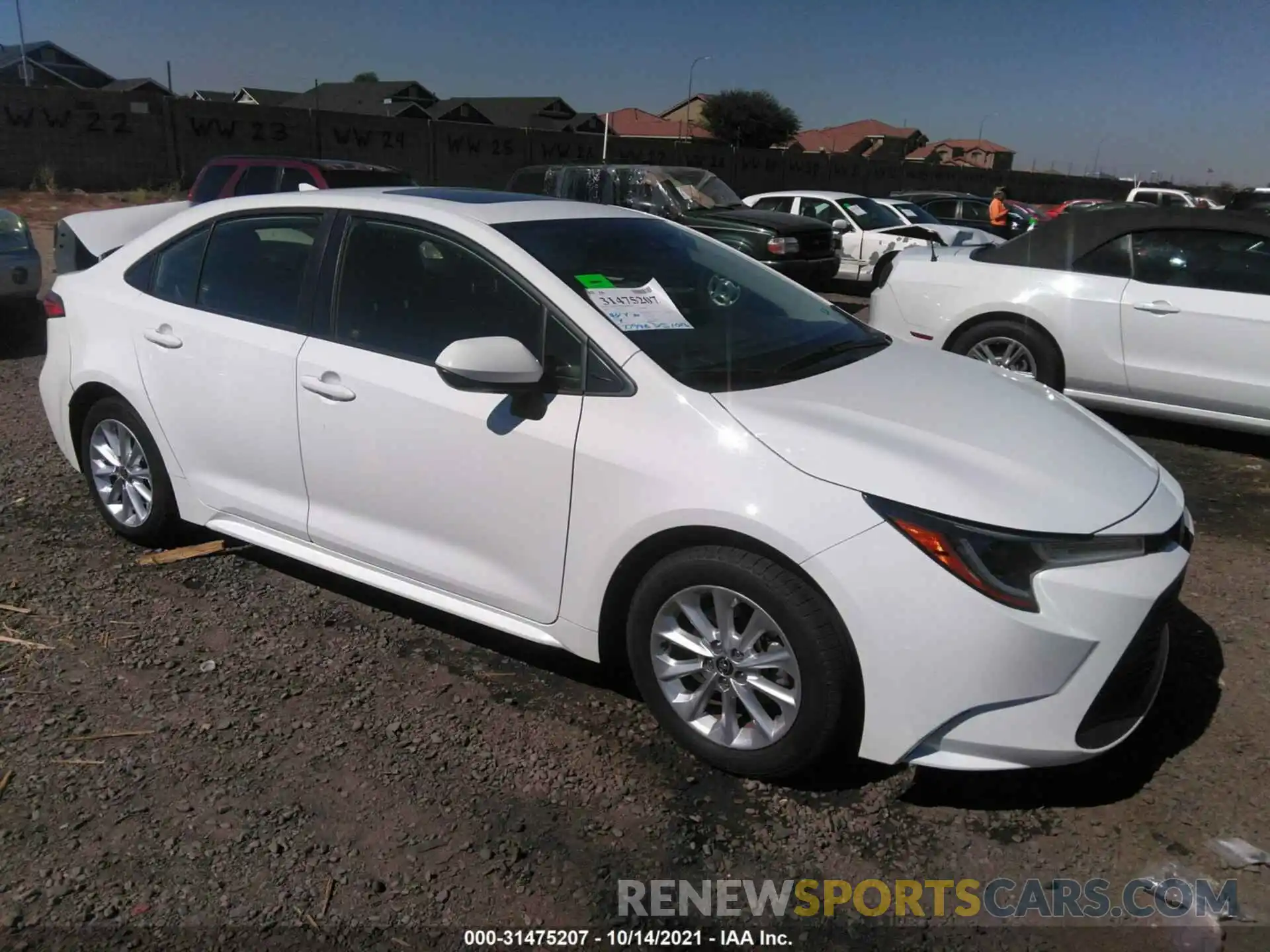 1 Photograph of a damaged car JTDHPRAE4LJ017184 TOYOTA COROLLA 2020