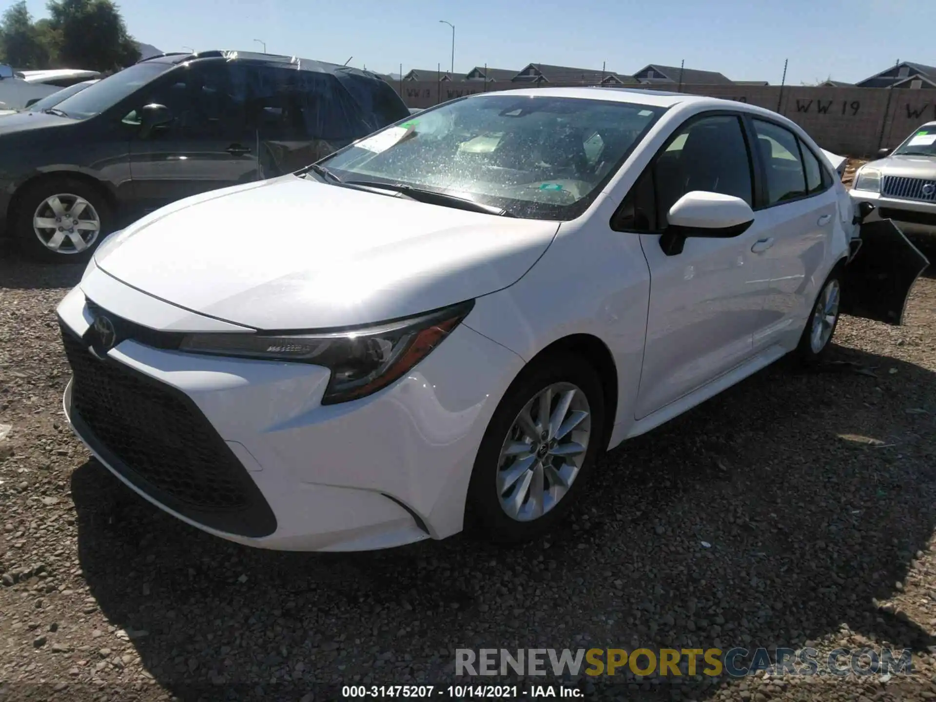 2 Photograph of a damaged car JTDHPRAE4LJ017184 TOYOTA COROLLA 2020