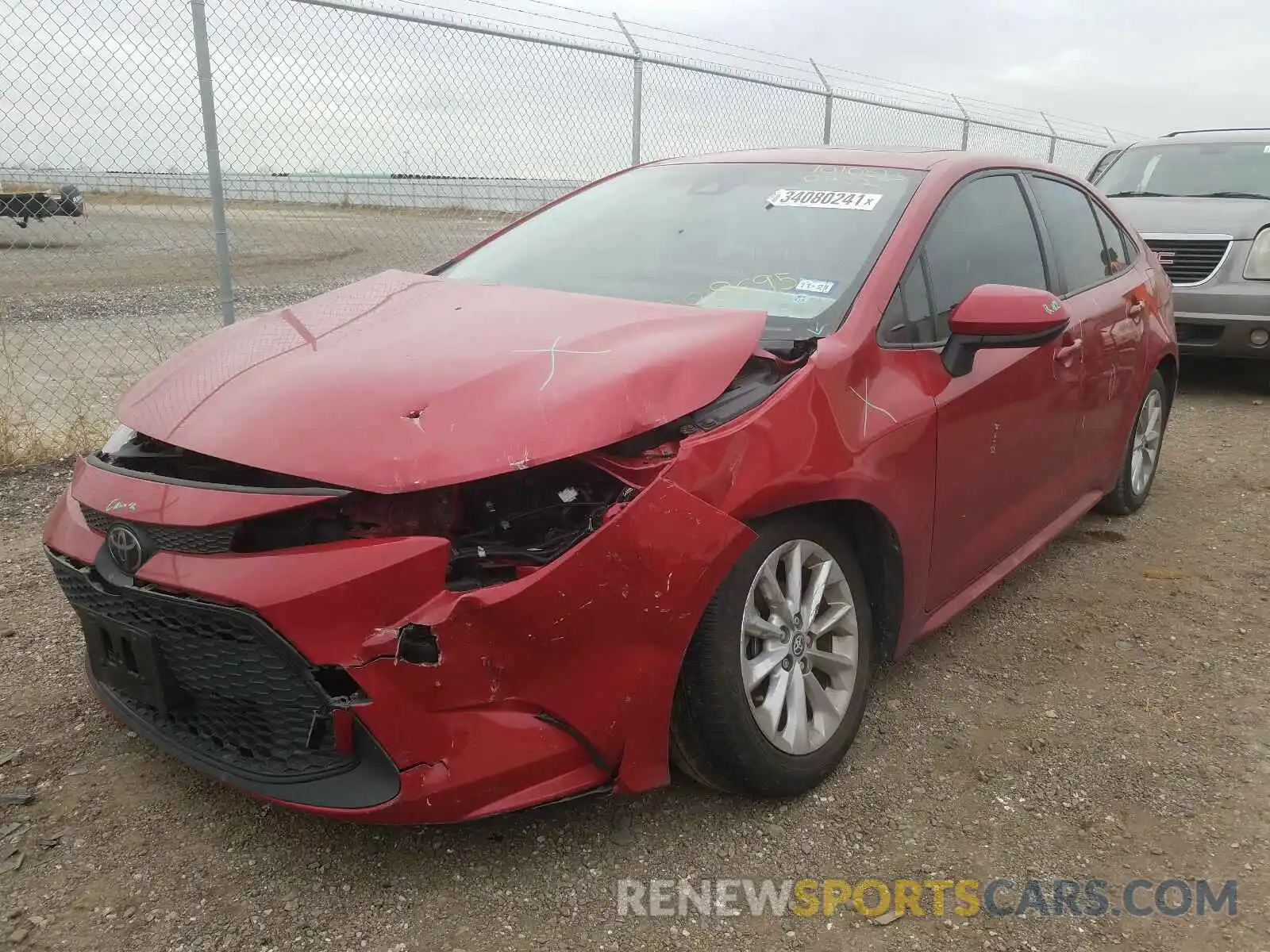 2 Photograph of a damaged car JTDHPRAE6LJ008695 TOYOTA COROLLA 2020