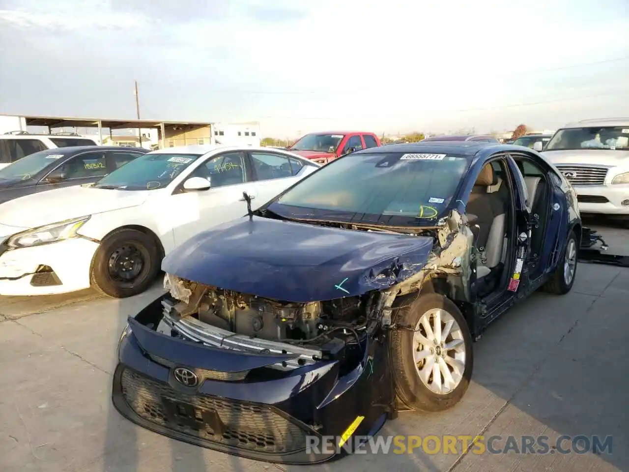 2 Photograph of a damaged car JTDHPRAE6LJ008972 TOYOTA COROLLA 2020