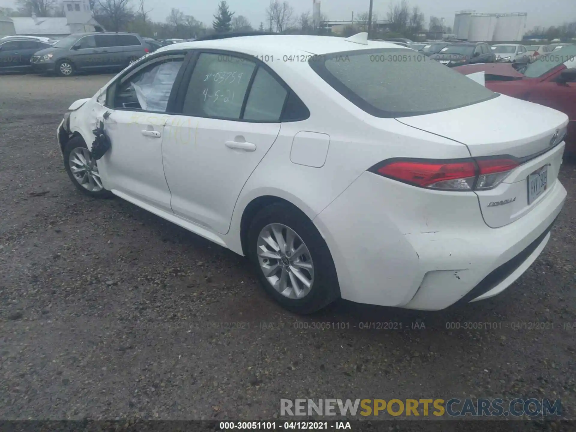 3 Photograph of a damaged car JTDHPRAE7LJ016238 TOYOTA COROLLA 2020