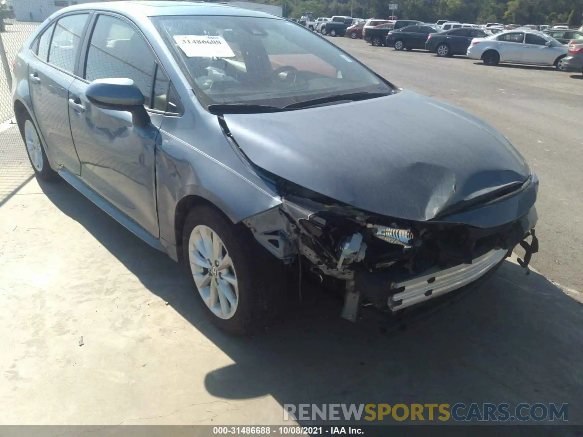 1 Photograph of a damaged car JTDHPRAE7LJ027269 TOYOTA COROLLA 2020